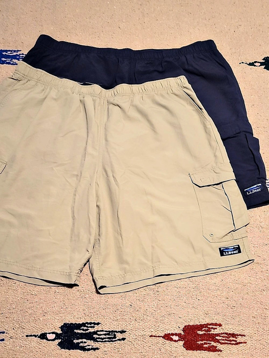 L.L. Bean Other - L.L.Bean Men's Activewear Cargo Shorts Khaki & Blue